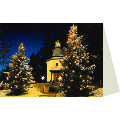 Faltkarte 2 Kapelle bei Nacht