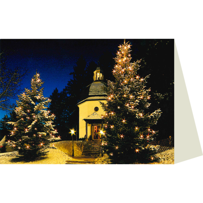 Faltkarte 2 Kapelle bei Nacht